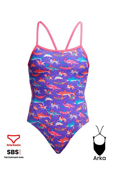 FUNKİTA Funkita Ss Doggie Paddle - Women's Training Swimsuit, Thin Straps
