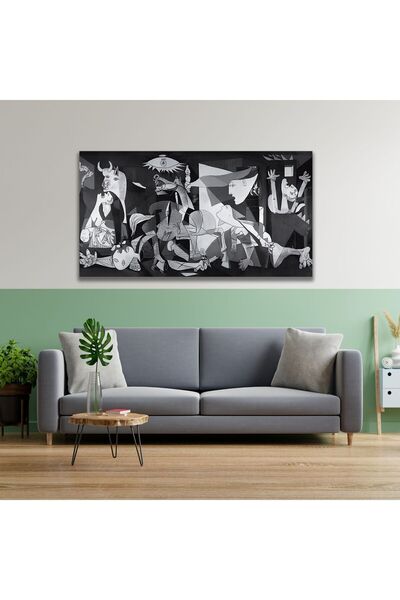 GAAGART Panoramik Kanvas Duvar Tablosu Pablo Picasso Siyah Beyaz Guernica