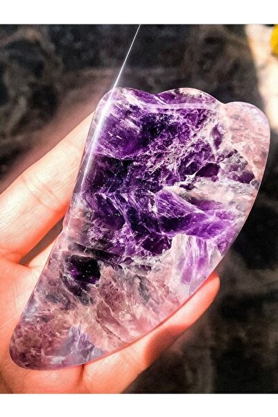 Efsoon Organics Doğal Taş Roller | Ametist Gua Sha Kaz Ayaklı Masaj Aleti |