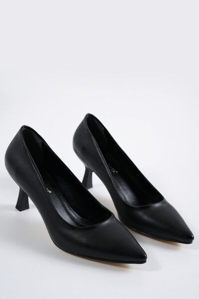 MASSOLE Stiletto Black Skin Leather New Season Daily Stylish Handmade Domestic Production
