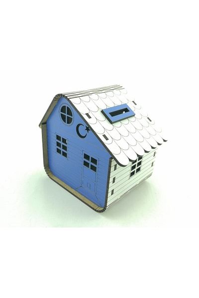 DOĞAN LİFE Mini Size Wooden House Piggy Bank