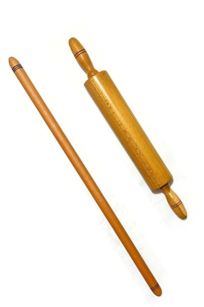 Kitchen Mania 60 Cm Oklava+dönerli Merdane Seti-ahşap-tahta Hamur Set