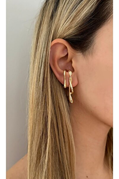 Lavian Accessories Gold Fluxing Küpe Seti