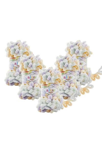 Alize Puffy Color Hand Knitting Yarn 5 Pack 6462
