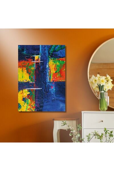 GAAGART Tekli Dikey Kanvas Tablo Yağlı Boya Görünümlü Soyut Görsel