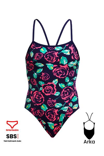 FUNKİTA Funkita Ss Feeling Rosy - Women's Thin Strap Training Swimsuit