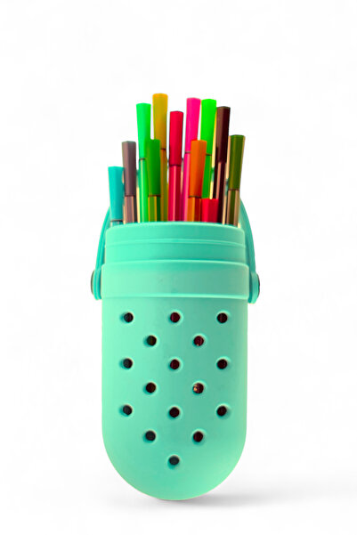 MATEO Okul Pop it Kalem Kutusu Kalemlik Silikon Yumuşak Turkuaz Renkli