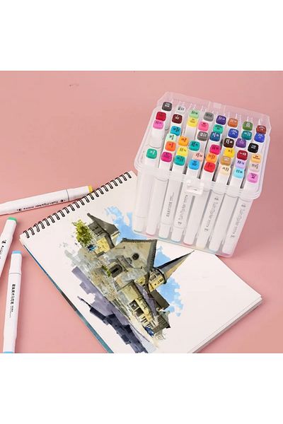 BLUE SİDE 12 Colorful Pinterest Style Pencil Paint Set - Felt and School Paint Book