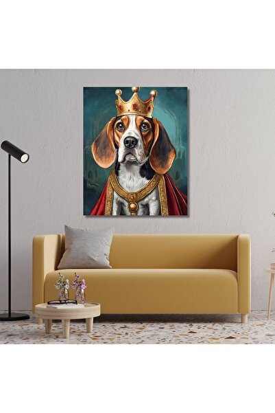 Single Vertical Canvas Wall Table King Costume Beagle Dog