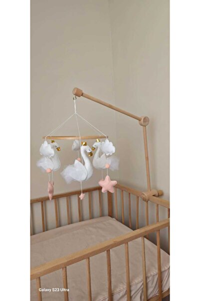 hobiimobiii Dönence (MÜZİKLİ) Bebek Beşik Süsü Keçe Dönence Kuğu