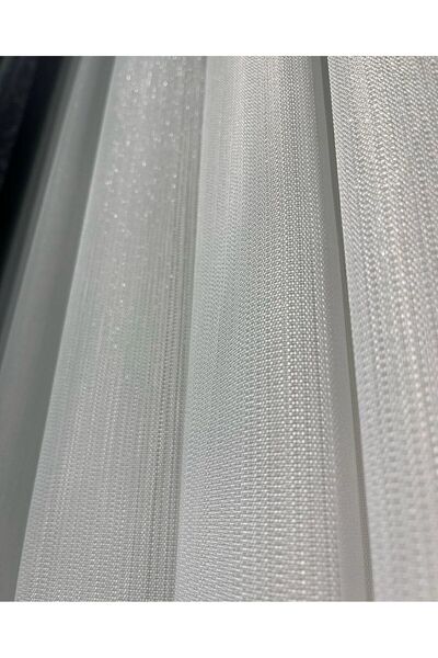 ERNGlobal Ütü Istemeyen Simli Armür Tül Sık Pileli Tül Perde 1x3