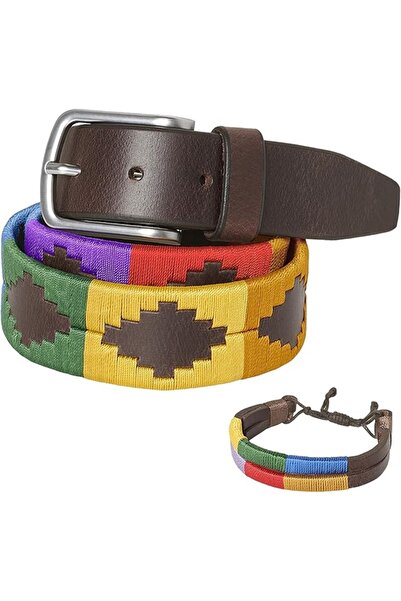 VipDeluXe PELPE - حزام بولو جلد طبيعي مطرز