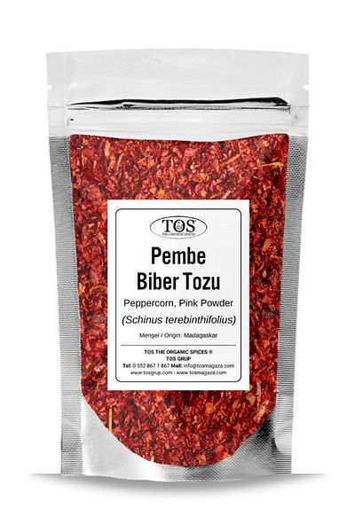 TOS The Organic Spices Pink Black Pepper Powder 250 Gr (1St) Quality) Schinus Terebinthifolius / Peppercorn, Pink Ground