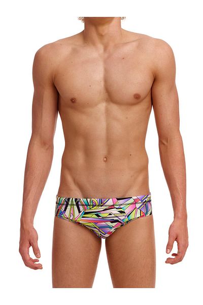 Funky Trunks Men's Training Swimsuit - Scissor Kick Stitched Slip, 8cm Seamed Briefs