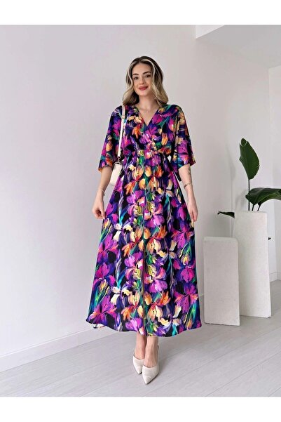 GDS BUTİK Midi Double Breasted Dress - Front Slit