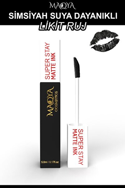 MAQYA Cosmetics Profesyonel Super Siyah Matte Likit Ruj