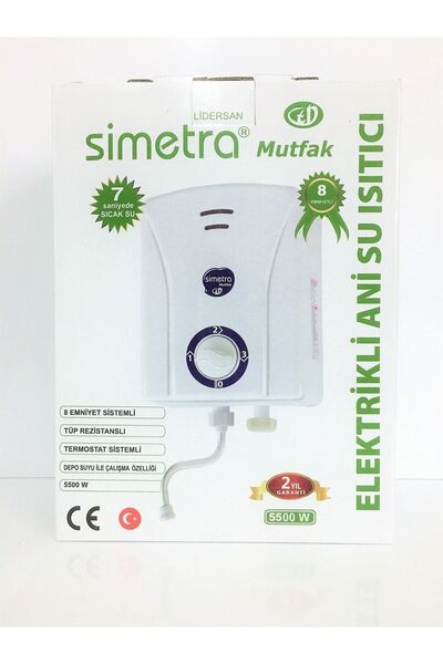 Genel Markalar Mini Mutfak Şofbeni Elektrikli Ani Su Isıtıcısı 5500 Watt Küçük Boy 21cm
