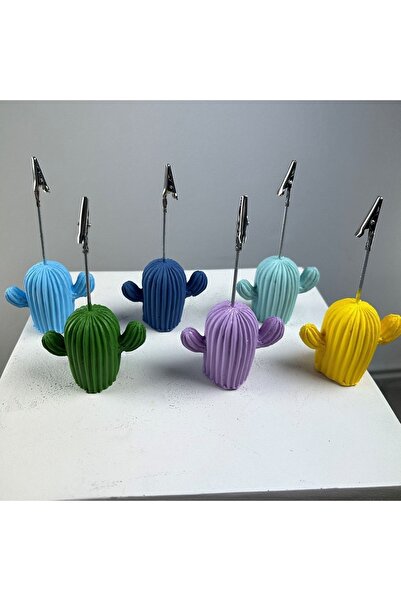 oasis decoration Kaktüs Not Tutucu 6'lı Set (yeşil - Lila - Nane - Açık Mavi -gri Mavi-sarı)