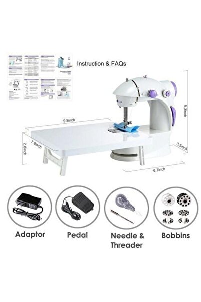 Genel Markalar Mini Ev Dikiş Makinesi Pedallı Sewıng Machine Sm202a