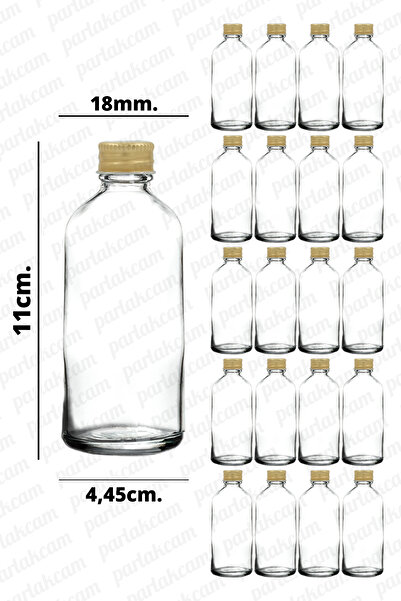 parlakcam 100ml Gold Kapaklı Şeffaf Cam Şişe Kolonya Esans Sıvıları İçin Uygu...