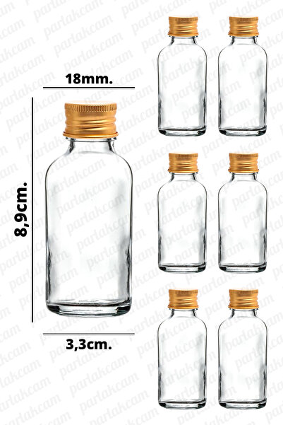 parlakcam 30ml Gold Kapaklı Şeffaf Cam Şişe Kolonya, Esans Sıvıları İçin Uygu...