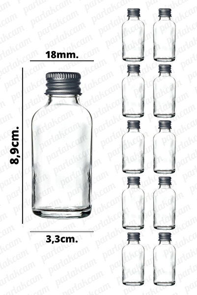 parlakcam 30ml Gümüş Kapaklı Cam Şişe Nişan ve Düğün Süslemesi İçin Uygun Kol...