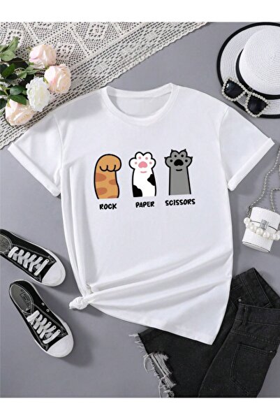 Pelna تي شيرت قطن أبيض للأطفال - موديل عصري مطبوع عليه مخالب