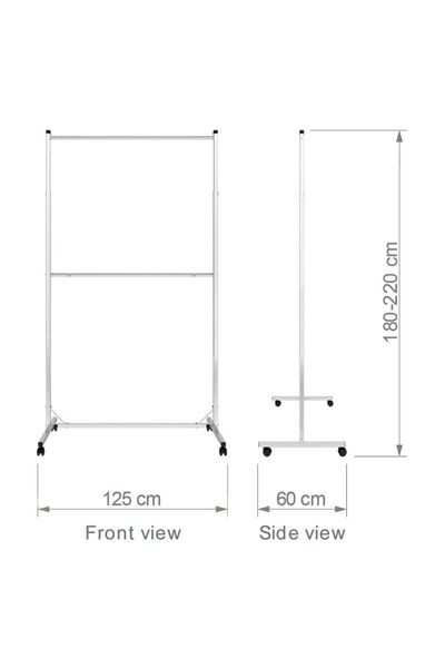 Manken İstanbul Çift Katlı Ayarlanabilir Krom Metal Orta Stand