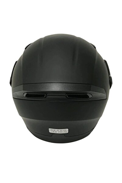 JK20 Mat Siyah Jk 902 Çene Pedli Güneş Vizörlü Çeneden Açılır Kask