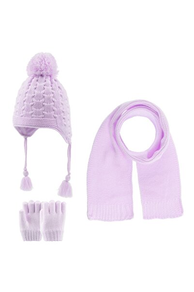 Kitti طقم قفازات وشاح للفتيات الصغيرات بعمر 1-4 سنوات مكون من 3 قطع