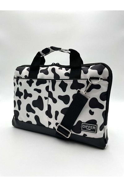 Differ 13-14'' Inch, Cow Pattern, Shoulder Strap and Cross Notebook Laptop Macbook Briefcase