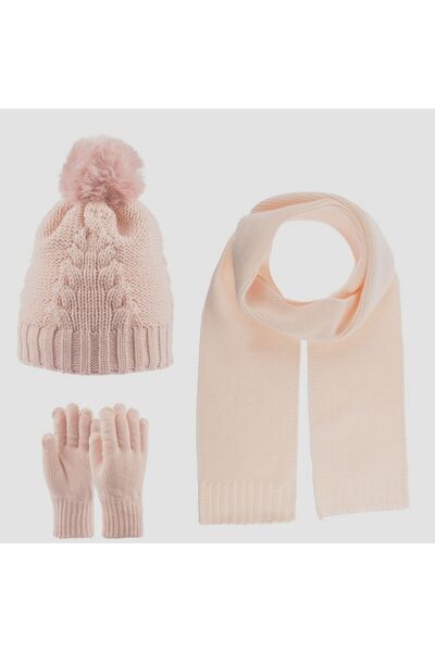Kitti Kız Çocuk Atkı Bere Eldiven Takımı, 3 Lü Set