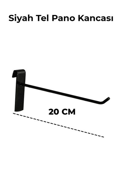 Generic Brand Cârlige negre pentru panou, 25 bucăți, 20 cm, cârlige pentru sârmă și suport
