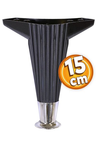 Badem10 Wetra Line 15 Cm (CROM NEGRU) Mobilier Canapea Fotoliu Picior Picioare