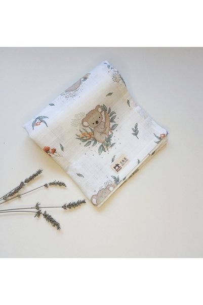 sbbaby Koala Patterned 75×90 Multi-Purpose Muslin Baby Blanket
