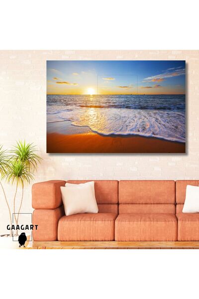 GAAGART Tekli Yatay Kanvas Salon Duvar Tablosu Deniz Manzarası Sahil