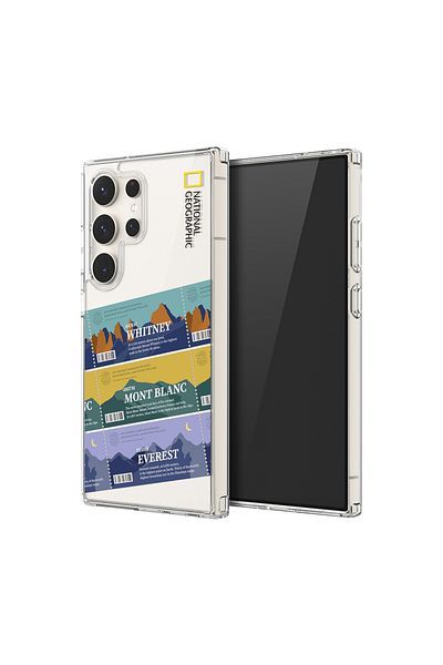 NATIONAL GEOGRAPHIC Crystal Clear Wappen Case V2 for Samsung Galaxy S24 Ultra - Mountain Logo