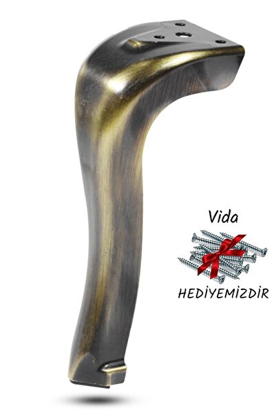 Badem10 Mobilya Koltuk Kanepe Ayağı Metal Ayakları 16 Cm Antik Sarı