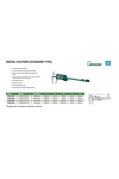 İnsize İNSİZE DİJİTAL KUMPAS 150MM 1108-150 MM