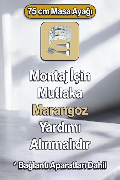 Badem10 Suit Masa Dresuar Ayağı 75 Cm Plastik Beyaz Ayak Mutfak Yemek Masası Mobilya Ayakları Beyaz