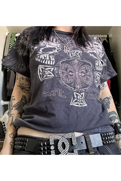 Köstebek Готична футболка з принтом черепа Tribal