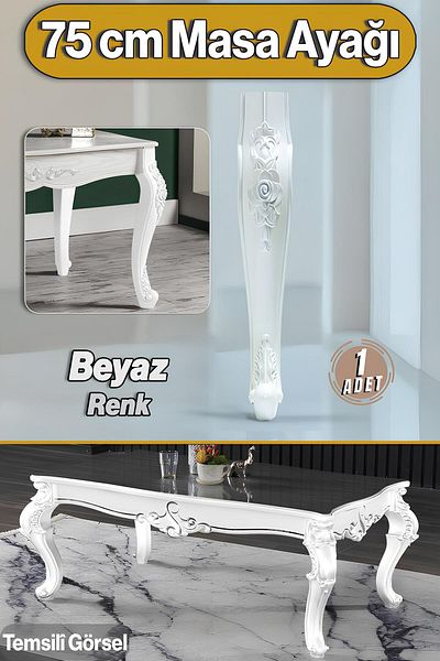 Badem10 Rosa Masă Dresuar Picior 75 Cm Plastic Alb Picior Bucătărie Masa Sufragerie Mobilier Picioare
