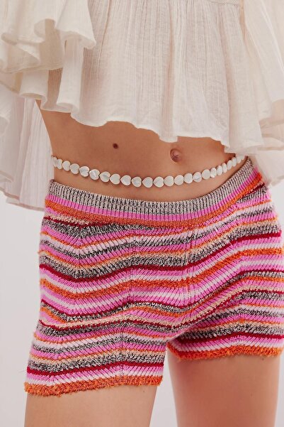 New Obsessions Doğal Sedefli Beyaz Kalp Bel Zinciri Vücut Takısı