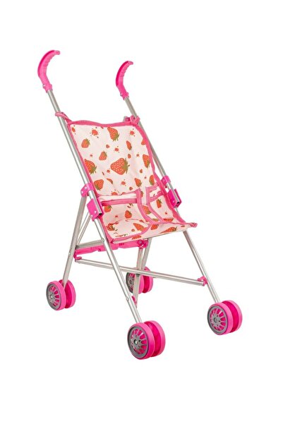 Brother Toys Katlanabilir Oyuncak Metal Puset Çilek Desenli Metalik Renk