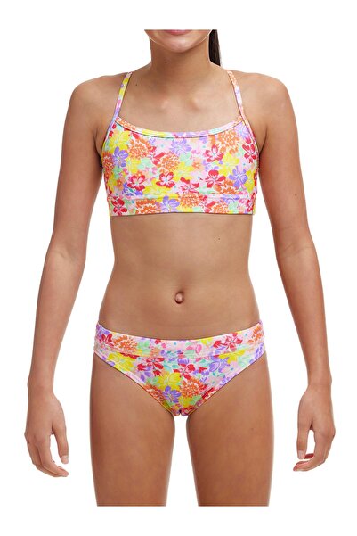 FUNKİTA Summer Garden Bikini Set for Girls - Top and Bottom Set