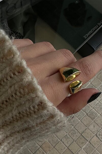 New Obsessions Poles Altın Kaplam Modern Ayarlamalı Yüzük