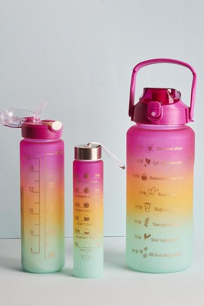 Perotti Misale 3-Piece Tritan Sports Water Bottle - 2 L, 900ml, 600ml Water Bottle