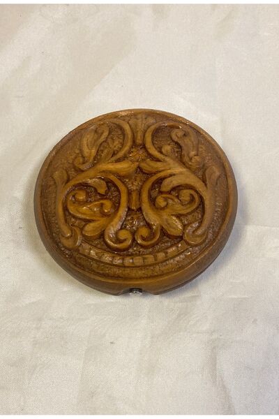 Hakkak El Oyması Ahşap Cep Ve Çanta Aynası & Makyaj Aynası