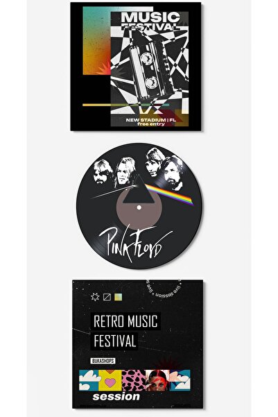 Buka Shops Pink Floyd Renkli Plak Duvar Dekoru