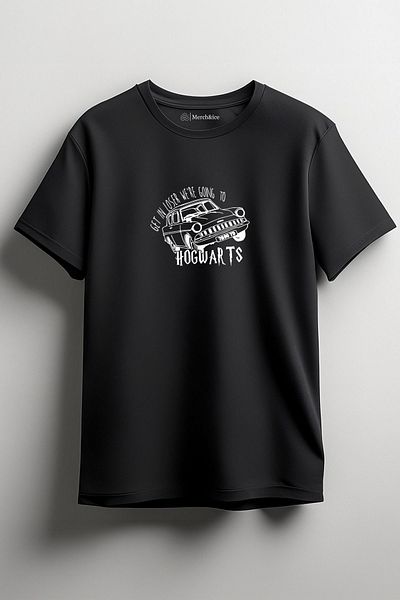 SM Satranç Medya Μπλουζάκι Hogwarts Unisex - Μοντέλο αυτοκινήτου με στάμπα στο μπροστινό μέρος